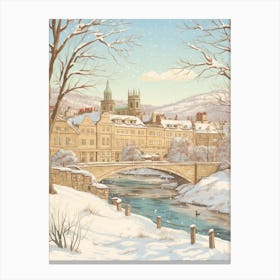Vintage Winter Illustration Bath United Kingdom 1 Canvas Print
