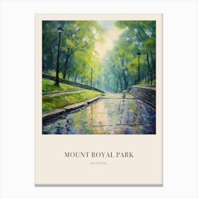 Mount Royal Park Montreal Canada 2 Vintage Cezanne Inspired Poster Canvas Print