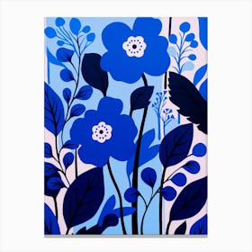 Blue Flower Illustration Forget Me Not 1 Canvas Print