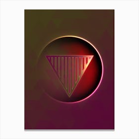Geometric Neon Glyph on Jewel Tone Triangle Pattern 478 Canvas Print