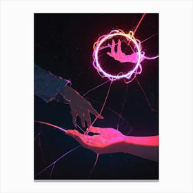 Hand Reaching Out To Another Canvas Print