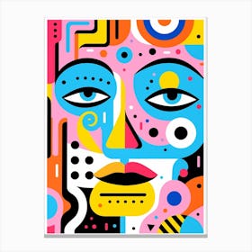 Pop Art Geometric Face 5 Canvas Print