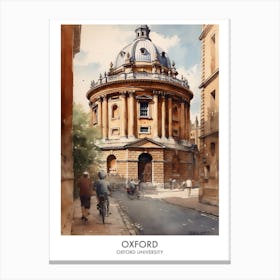 Oxford University 4 Watercolor Travel Poster Canvas Print