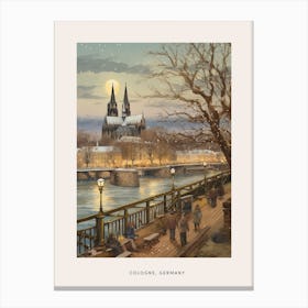 Vintage Winter Poster Cologne Germany 2 Canvas Print