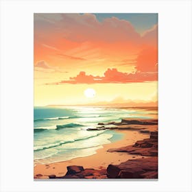 A Vibrant Painting Of El Cotillo Beach Fuerteventura Spain 4 Canvas Print