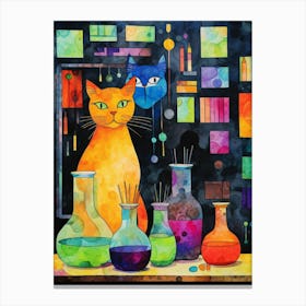 Abstract Cats In An Alchemy Canvas Print