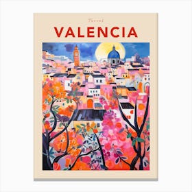 Valencia Spain 3 Fauvist Travel Poster Canvas Print
