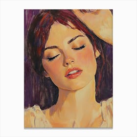 Woman With Eyes Closed 1 Canvas Print