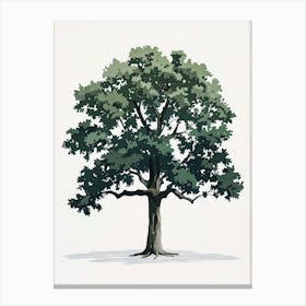 Oak Tree Pixel Illustration 4 Canvas Print