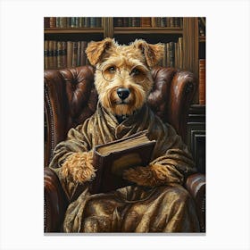 Classy Airedale At The Bar 10 Canvas Print