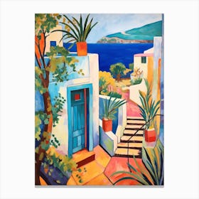 Santorini Greece 2 Fauvist Painting Canvas Print