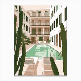 Cactus Swimming Pool Canvas Print