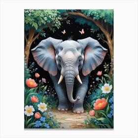 Elephant In The Forest 1 Canvas Print