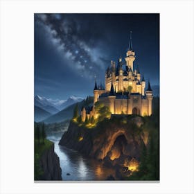 Castle At Night 5 Canvas Print