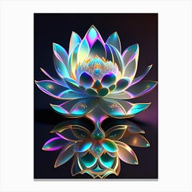Double Lotus Holographic 6 Canvas Print