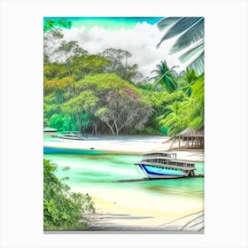 Guna Yala Panama Soft Colours Tropical Destination Canvas Print