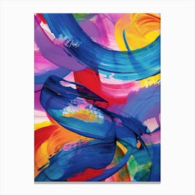 Rainbow Paint Brush Strokes Organic 1 Canvas Print