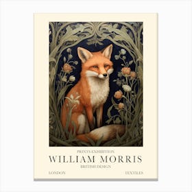 William Morris London Exhibition Poster Red Fox Canvas Print