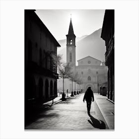 Trento, Italy,  Black And White Analogue Photography  1 Canvas Print