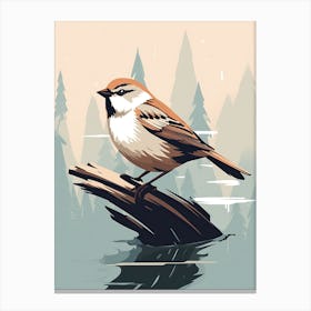 Bird Perched On A Branch 1 Canvas Print