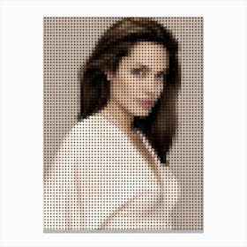 Angelina Jolie In Style Dots Canvas Print