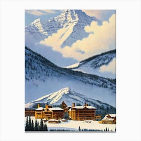 Telluride, Usa Ski Resort Vintage Landscape 1 Skiing Poster Canvas Print