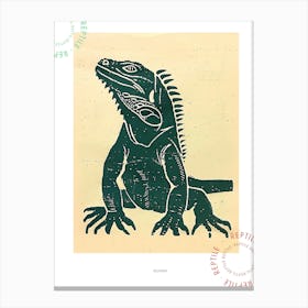 Iguana Bold Block 10 Poster Canvas Print