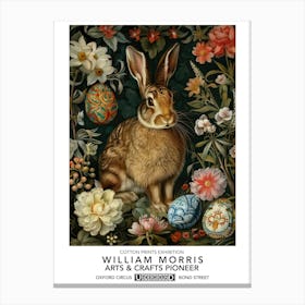 William Morris Easter Rabbits Textile 2 Canvas Print