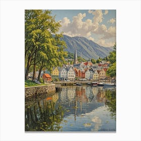 Waterside Town Canvas Print