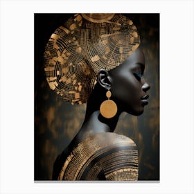 African Woman With Gold Earrings Canvas Print