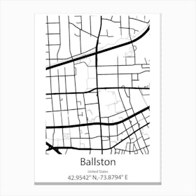 Ballston,United States Minimalist Map 1 Canvas Print