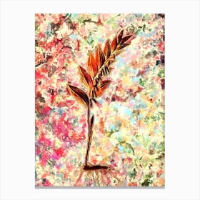Impressionist Angular Solomon's Seal Botanical Painting in Blush Pink and Gold n.0001 Canvas Print