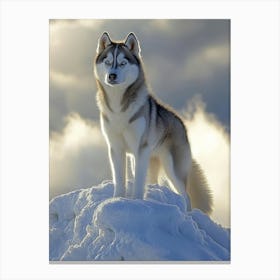 Siberian Husky. Generated with AI. Art Print 3 Canvas Print