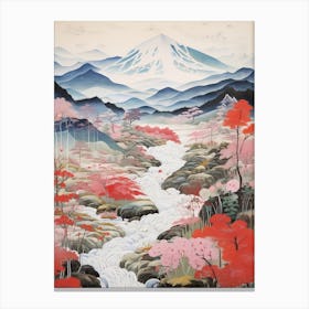 Yatsugatake Mountains In Yamanashi, Ukiyo E Drawing 2 Canvas Print
