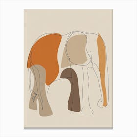 Elephant - Boho, Line Art 1 Canvas Print