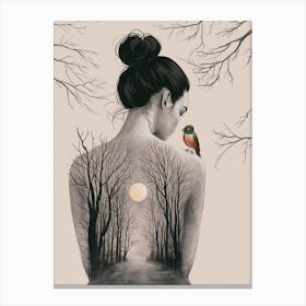 Woman In The Woods Canvas Print