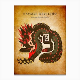 Savage Deviljho Vintage Canvas Print