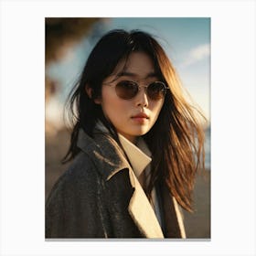 Asian Woman In Sunglasses 1 Canvas Print