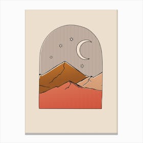 Moon Over Mountains Canvas Print
