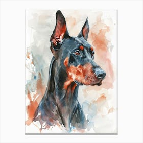 Doberman Pinscher Watercolor Painting 2 Canvas Print