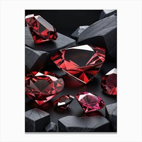 Red Ruby Gemstones Canvas Print