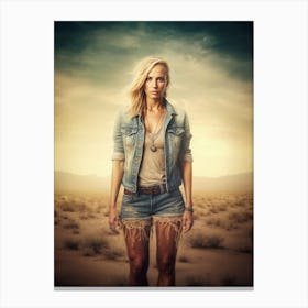 Woman Standing In The Desert Canvas Print