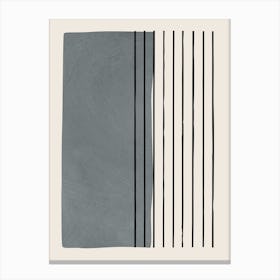 Minimalist Gray And Black Vertical Lines Canvas Print