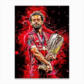 Liverpool Player Holding Trophy Canvas Print