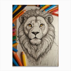 Lion Drawing 3 Canvas Print