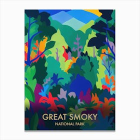 Great Smoky National Park Matisse Style Vintage Travel Poster 3 Canvas Print