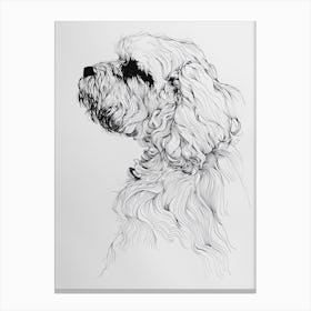 Lhasa Apso Dog Line Sketch 2 Canvas Print