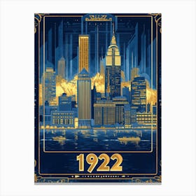 Aihrgdesign A Vintage Travel Poster Of The 1922 New York City 4183b0b0 Cf69 4469 8ca5 539965d7bbec 1 Canvas Print