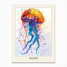 Jellyfish Colourful Watercolour 2 Poster Canvas Print