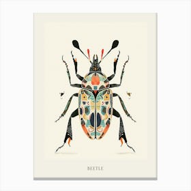 Colourful Insect Illustration Beetle 23 Poster Canvas Print